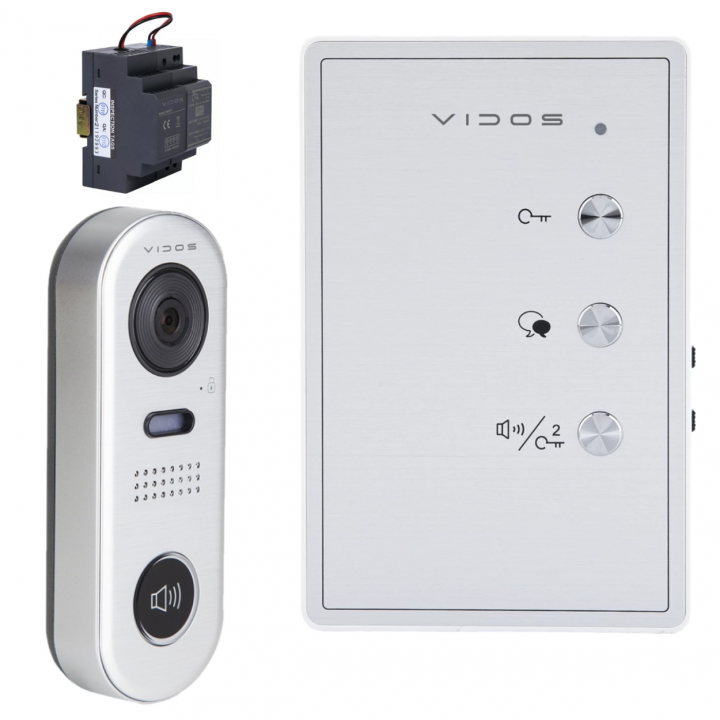 VIDOS | S1001 + U1011-2 + ZASILACZ | Stacja bramowa wideodomofonu + monitor