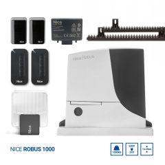 Nice Robus 1000 - zestaw + lampa led + listwa zębata - napęd automat do bram przesuwnych